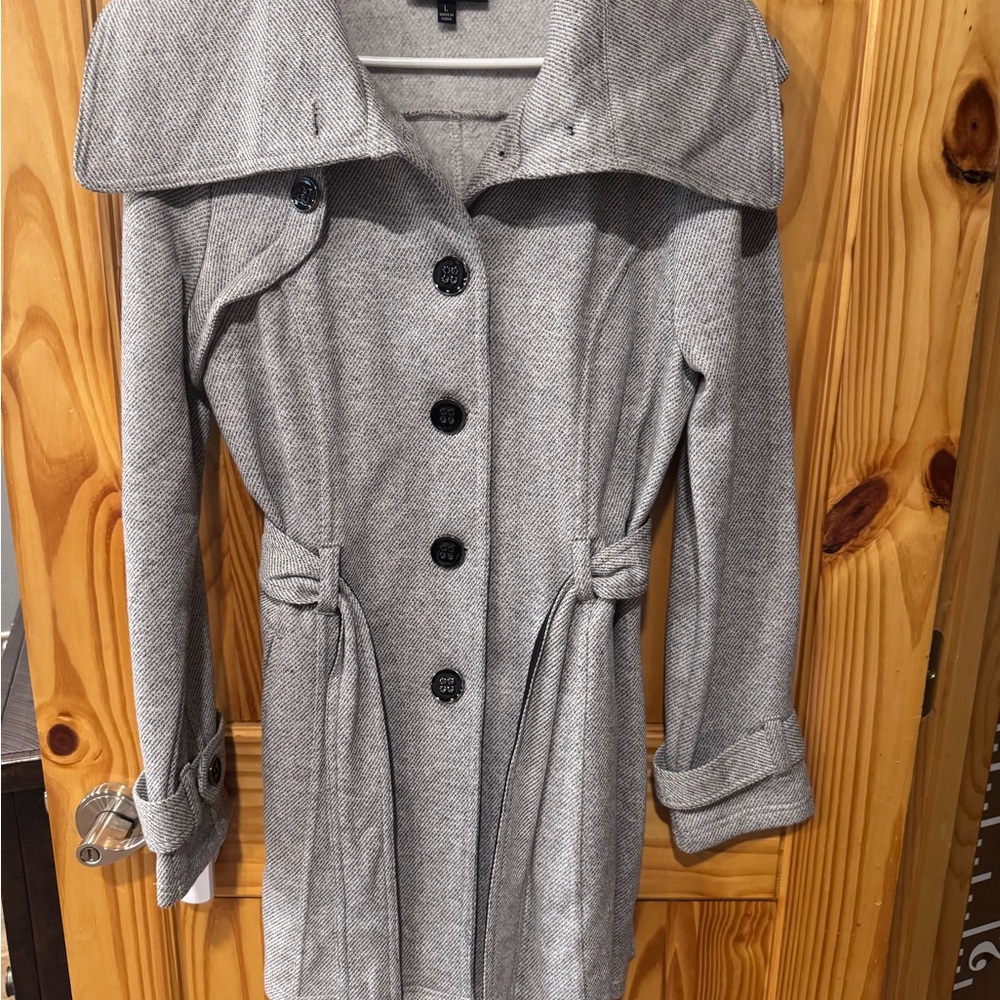 BCX Gray Herringbone Coat